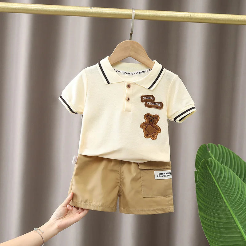 Baby Boy Clothes Set T-shirt+Shorts Kids Boy Summer Clothing Set Cute Cartoon Baby Boy Outfit Set Infant Toddler Tee Shirt Pants.