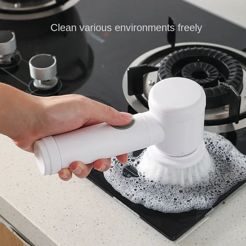Electric Spin Scrubber – Power Cleaning Brush with 5 Replaceable Heads