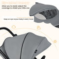 Foldable Infant Pram Stroller with Reversible Seat Reclining Backrest