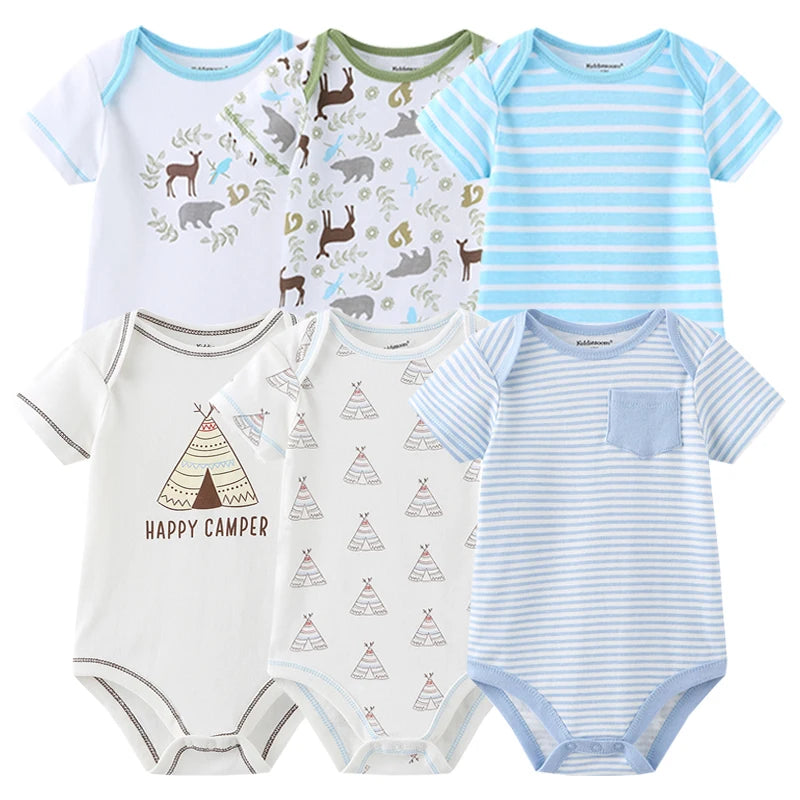 Baby Girl Jumpsuit 6Pcs/Lot Body Suit Spring Summer Toddler Boys Romper Cartoon Newborn Outfits Infant Clothes Set Cotton