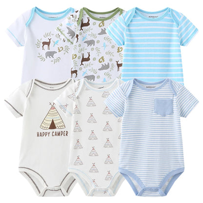Baby Girl Jumpsuit 6Pcs/Lot Body Suit Spring Summer Toddler Boys Romper Cartoon Newborn Outfits Infant Clothes Set Cotton