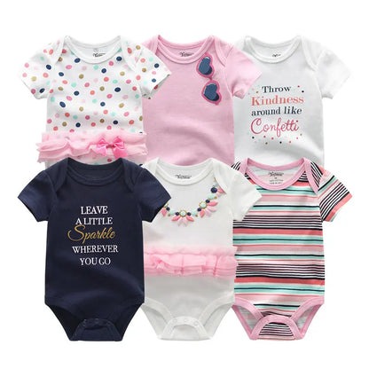 Baby Girl Jumpsuit 6Pcs/Lot Body Suit Spring Summer Toddler Boys Romper Cartoon Newborn Outfits Infant Clothes Set Cotton