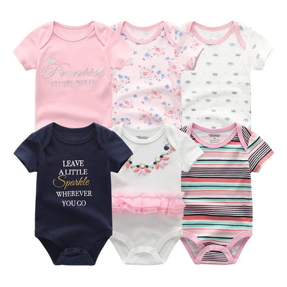 Baby Girl Jumpsuit 6Pcs/Lot Body Suit Spring Summer Toddler Boys Romper Cartoon Newborn Outfits Infant Clothes Set Cotton
