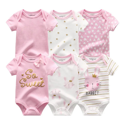 Baby Girl Jumpsuit 6Pcs/Lot Body Suit Spring Summer Toddler Boys Romper Cartoon Newborn Outfits Infant Clothes Set Cotton