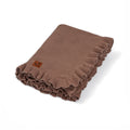 Ruffled Edge Knit Baby Blanket in Mocha