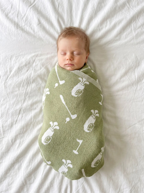 Golf Jacquard Knit Baby Blanket
