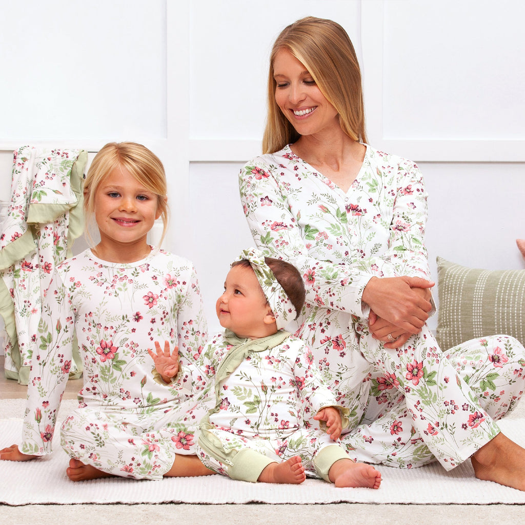 Pretty Petals Bamboo Zipper Romper - Mommy and Me